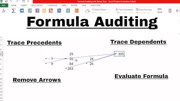 Excel Formula Tab - Formula Auditing in Excel with Bonus Trick | Trace Precedents, Trace Dependents.