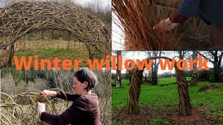 Winter willow work, grading, building, planting and weaving living willow.