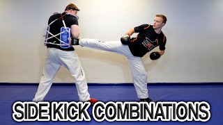 Taekwondo Sparring Combinations Using A Side Kick | GNT
