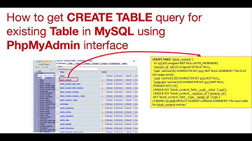 How to get create table query for already existing table in MySQL