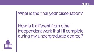 Ask our Faculty: What is the final year dissertation?