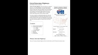 Exhaustive List Of U.S. Interstate Highways (Pulled From The Wikipedia Website)