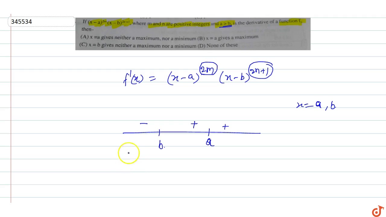 If X A 2m X B 2n 1 Where M And N Are Positive Integers And A Gt B Is The Der Youtube