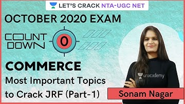 Most Important Topics to Crack JRF (Part- 1) | Commerce | Target NTA-UGC NET 2020/2021 | Sonam Nagar