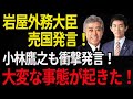 【激怒】「岩屋毅外相の売国発言に国民激怒!小林鷹之の衝撃発言にネット炎上」