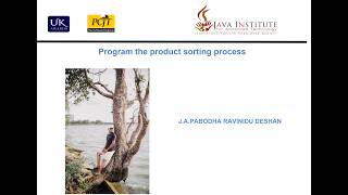 Program the product sorting process