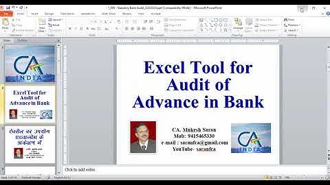 Excel Tool for Bank Audit Part1