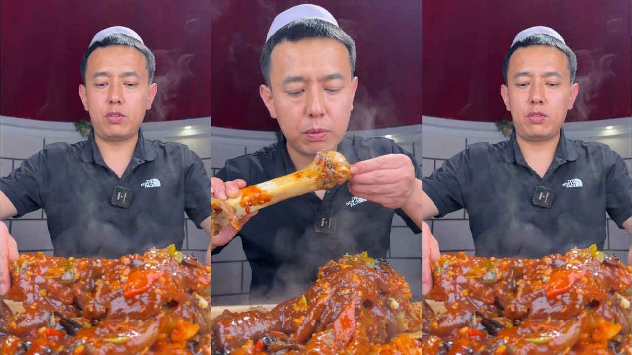 ASMR OVERLORD BEEF HOOF WITH SPICY GARLIC PASTE EATING 