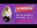 Class 10  algebra  ex 311  solving quadratic equations  samuel devaraj