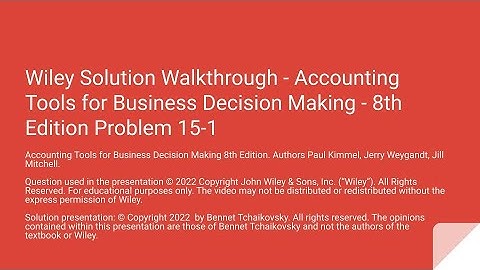 Wiley- Problem 15-1 Job Order Costing Accounting Tools for Decision Making 8th Edition