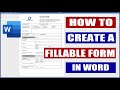 How to Create a Fillable Form in Word | Microsoft Word Tutorials