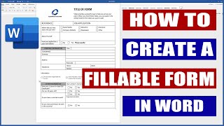 How to Create a Fillable Form in Word | Microsoft Word Tutorials