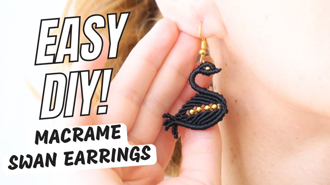 🦢  DIY Macrame Swan Earrings – Elegant Handmade Jewelry Tutorial!
