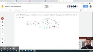 Algebra 1 - Function Notation - Example 9