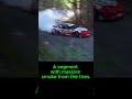 A segment with massive smoke from the tires