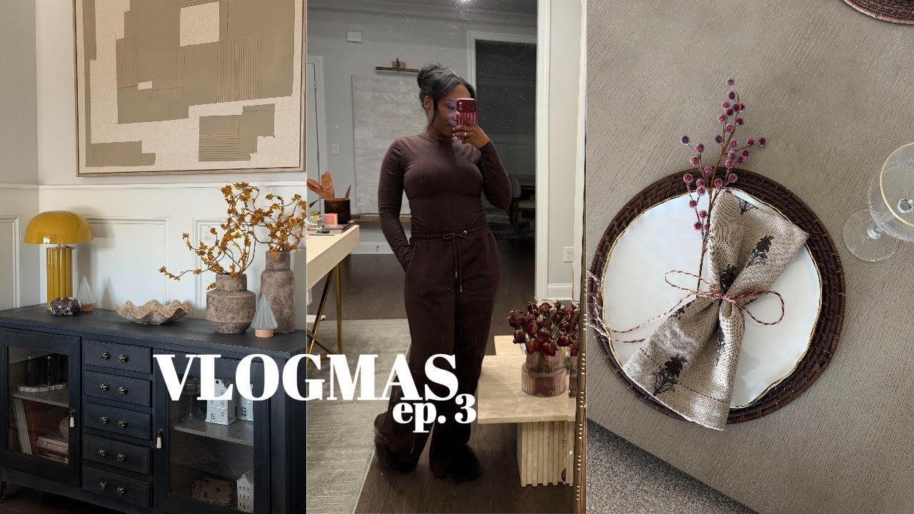 VLOG| Holiday photo... fail? Holiday place settings & finally finishing the DIY sideboard