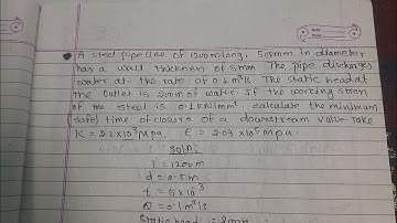 computation of minimum time of closure in pipe flow #4thsem #hydraulic #ioe #pu #ku