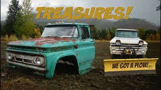 MORE TREASURES! 63 chevy c60, 65 chevy k10, &amp; a Meyer E47 snowplow