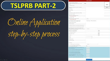 TSLPRB Part - 2 Step by Step Online Application Process| Online Application Process