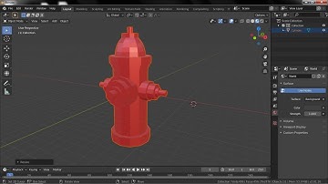 LOW POLY  RED FİRE HYDRANT