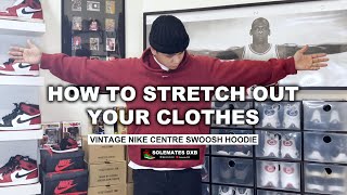 How To Stretch Out Your Clothes - Vintage Nike Center Swoosh-  *READ FAQs IN THE DESCRIPTION*