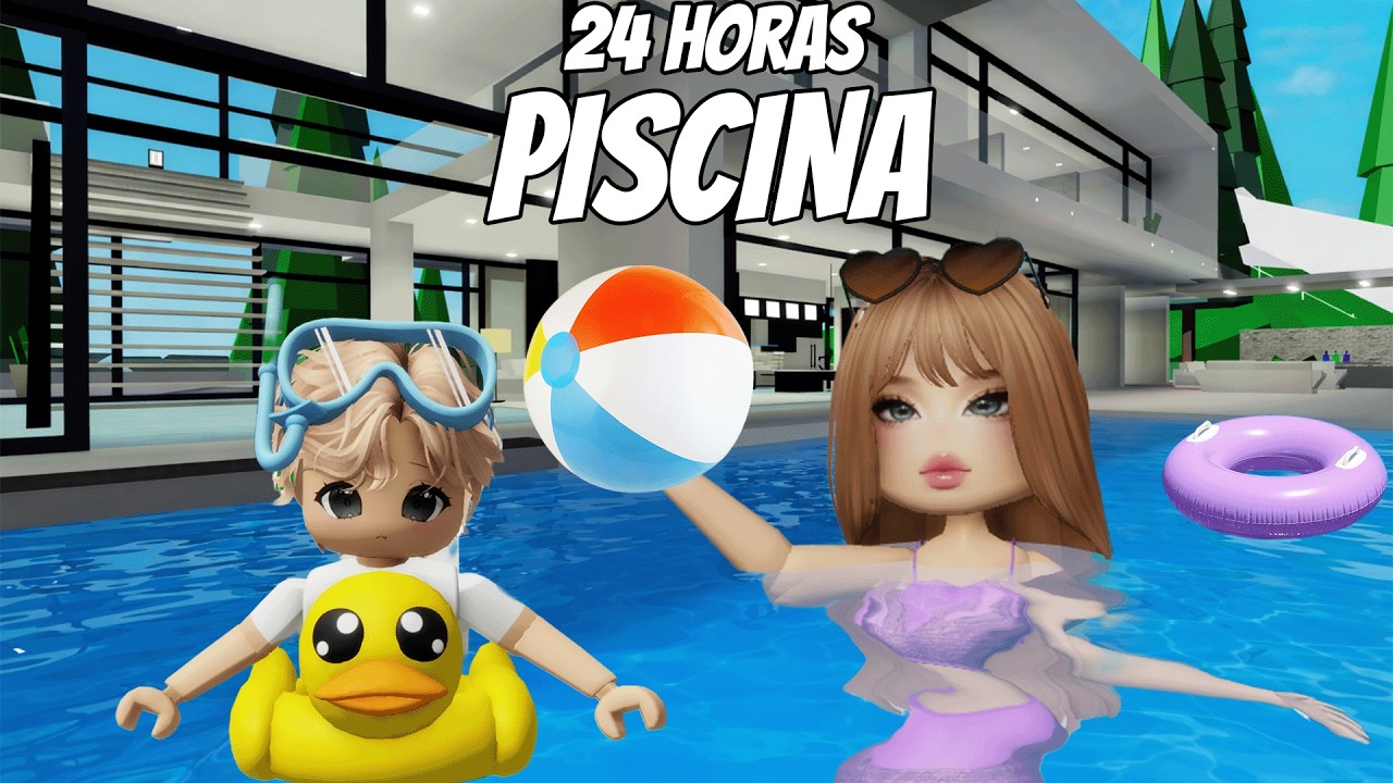 24 Horas En La PISCINA De Brookhaven Roblox