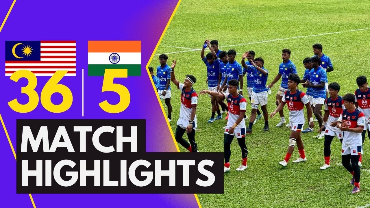 ASIA RUGBY EMIRATES U18 BOYS 2024: MALAYSIA (36) VS (05) INDIA 