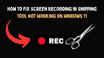 How to Fix Screen Recording in Snipping Tool Not Working on Windows 11