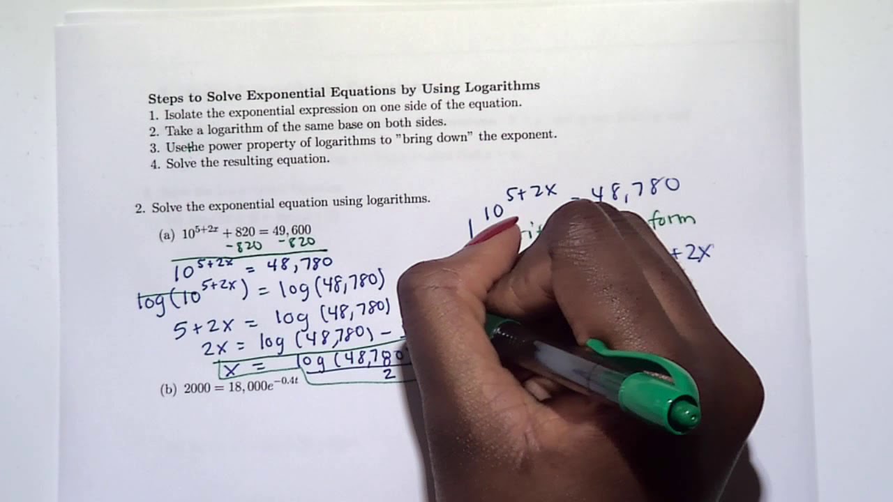 3.5 part 2 - Exponential and Logarithmic Equations - YouTube