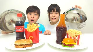 REAL FOOD VS GUMMY FOOD CHALLENGE Hamburger 젤리 초콜릿 챌린지 KOYA and NEMI