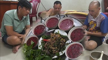  Ăn là ghiền / tiết canh dê /thịt dê sào sả ớt lai rai ngày cuối tuần p#3/ lê quý lâm 