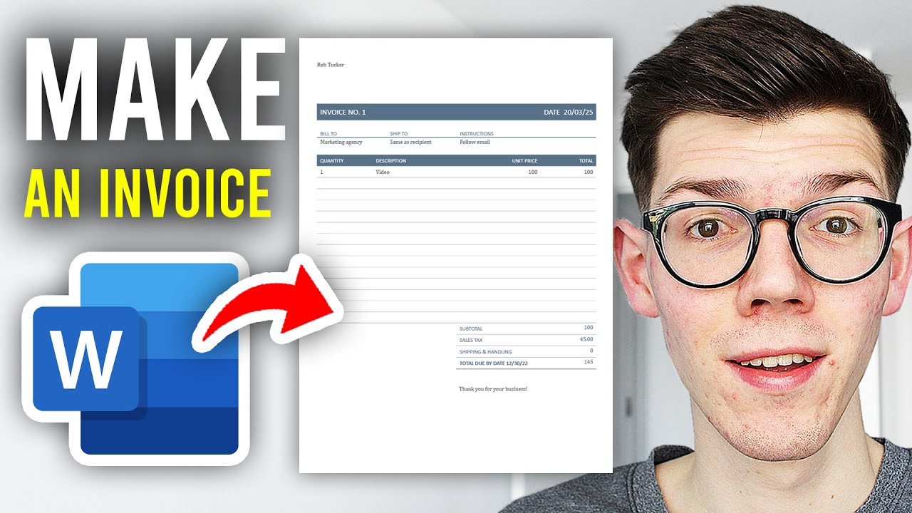 How To Create A Invoice In Word - Full Guide - YouTube
