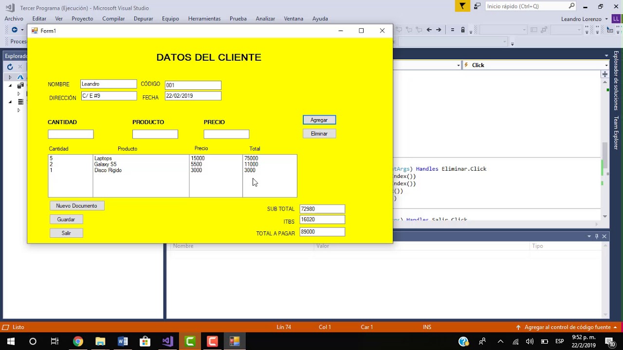 Tercer Proyecto, Visual Basic - YouTube