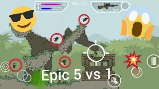 DOODLE ARMY 2: MINI MILITIA Tips & Tricks | EPIC 5 VS 1 gameplay (never seen before) with subtitles screenshot 4