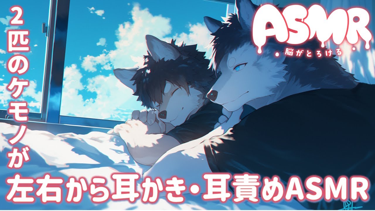 【女性向けASMR】双子の獣人さんが左右同時に耳かき・耳責め【Binaural / 耳かき / 睡眠導入 / バイノーラル / シチュエーションボイス】