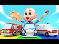 Let’s Color The Toy Cars | Police Car, Ambulance, Firetruck | Learn Color Song | Rosoo Sing &amp; Learn