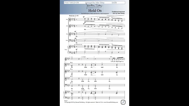 Hold On (SATB Choir) - Arranged by John Tebay