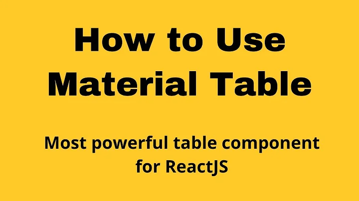 Material Table: The most powerful table component for ReactJS - DayDayNews