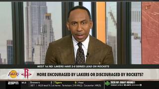 FIRST TAKE | LAL in 5! - Stephen A. "encouraged" by Lakers after LeBron lead 2-0 series vs Rockets