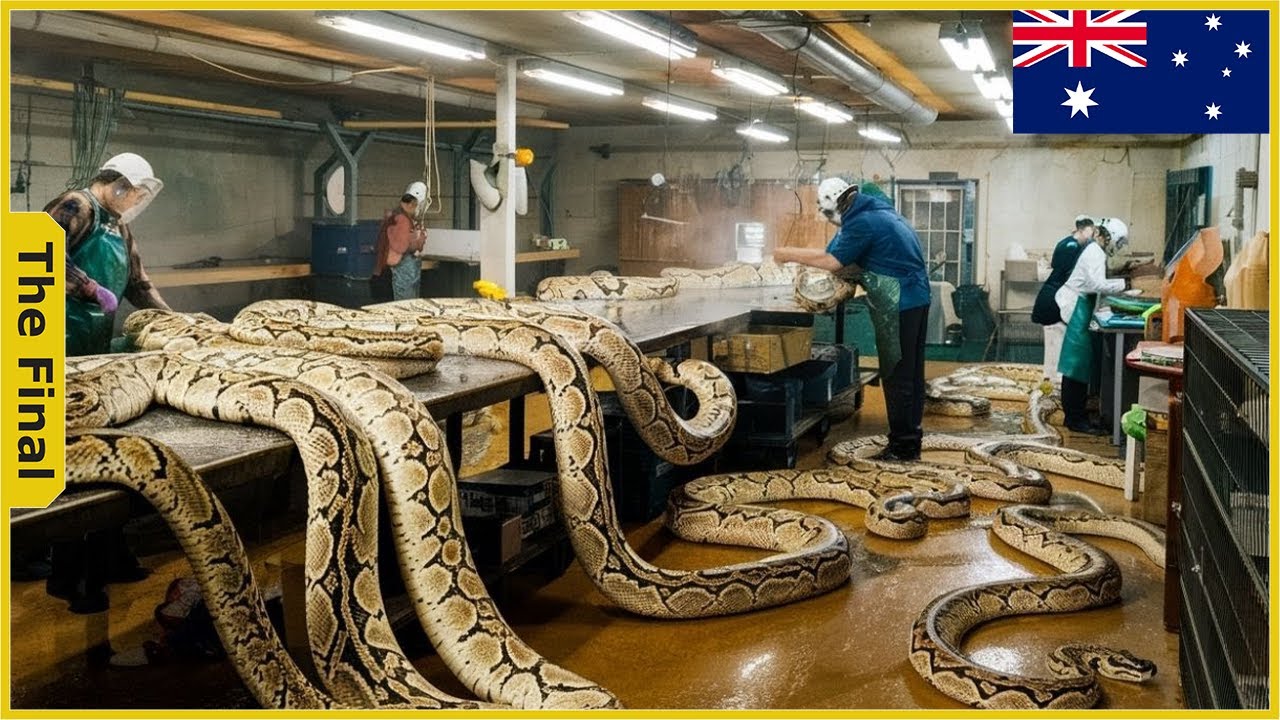 Python Australia Gaint How Australian Farmers Make $16,500 a Night – Skinning Giant Pythons # ...