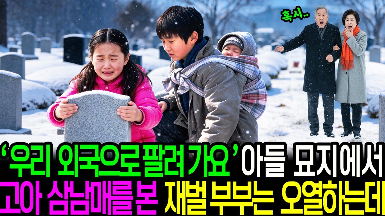 '우리 외국으로 떠나요.' 아들 묘지에서 고아 삼남매를 본 재벌 부부는 오열하는데.. ㅣ오디오북ㅣ노후사연