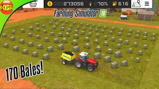 OMG! Making 170+ Round Hay Bales From One Field Only! Farming Simulator 18 On iPad Pro screenshot 4