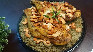 اكلات رمضانية كيفية عمل الفريكة الشهية بالدجاج المحمر || Chicken Freekeh