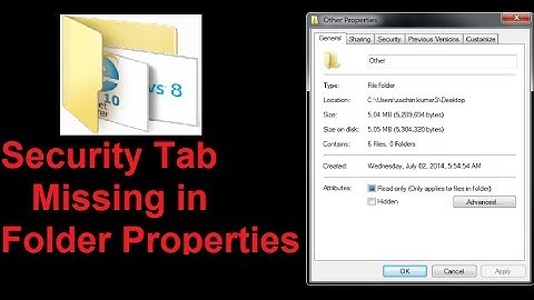 Security Tab Missing in Folder Properties in Windows® 7