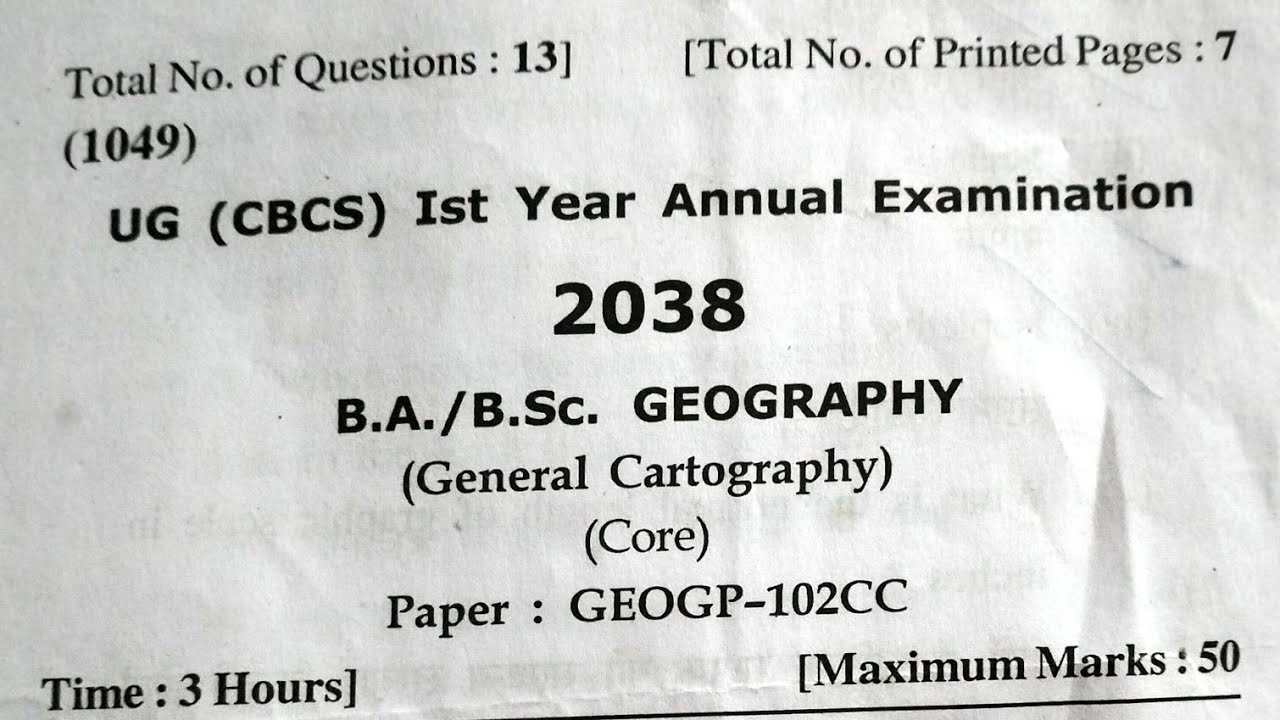 HPU📜1year 🗞️B.A /B.Sc. Geography (2022) Question Paper 💫CodeGEOGP