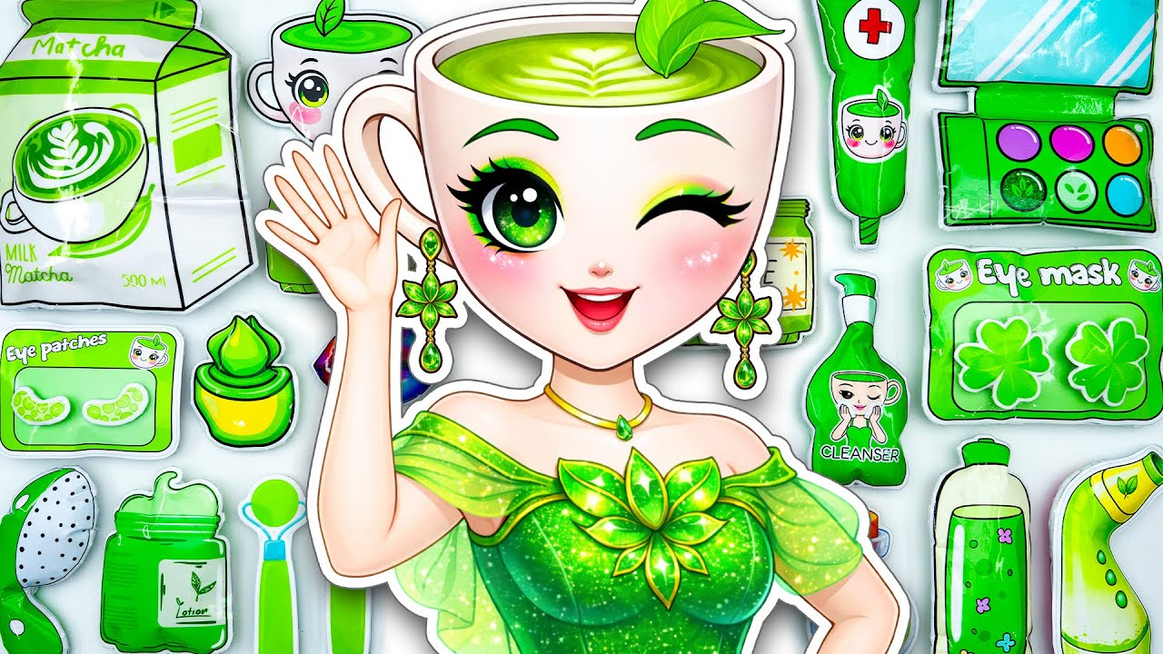 💖Paper DIY💖 Brainrot Matcha Nova Ballerina Cappuccina Skincare + Makeup Blind Box Unboxing ASMR