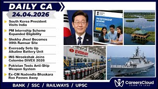 24 April Current Affairs 2026 | Daily Current Affairs | Current Affairs Today English 