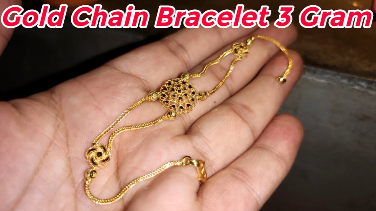 Chain Bracelet | 3 Gram Gold Chain | bracelet designs | Sone ke Kangan |  light weight gold bracelet - YouTube