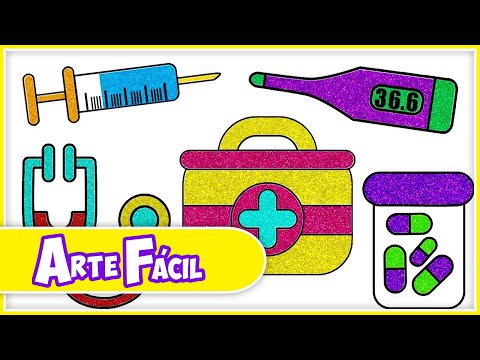 APRENDA A DESENHAR O KIT DOS MÉDICOS COM GLITTER! | Arte Facil