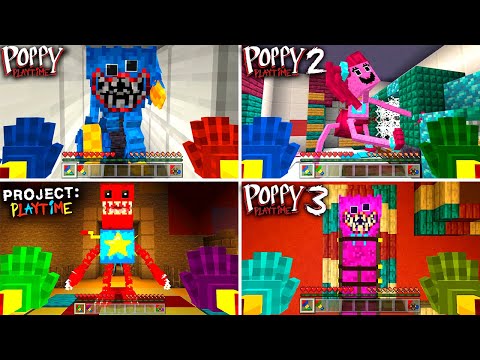 Poppy Playtime - All Chapters | Full Gameplay in Minecraft PE [addon & map download]